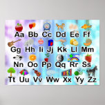 Small ABC Alphabet Poster with Elementary Graphics posters