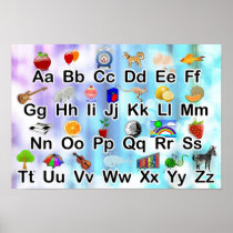 Small ABC Alphabet Poster with Elementary Graphics