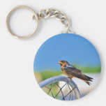 Small bird on a net key chain