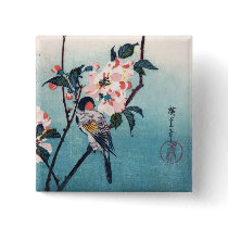 Small Bird On Sakura Branch 桜の枝にとまる小鳥 Pin