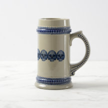 Small Blue Skull Stein Mugs