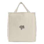 Small Cheetah Head Embroidered Tote Bag
