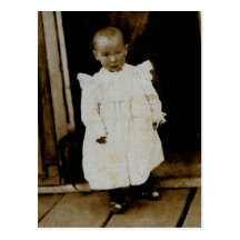 Small child in doorway post cards