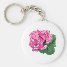 Small Cluster of Pink Geraniums Key Chains
