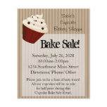 Small Cupcake, Soft Mocha Stripes Bake Sale Flyers
