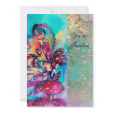 SMALL ELF OF MUSHROOMS ,pink yellow blue sparkle invitations