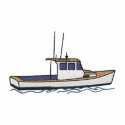 Small Lobster Boat embroidered shirts