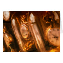 Small Notecard with Collection of Clocks Watches