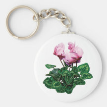 Small Pink Cyclamen Key Chains
