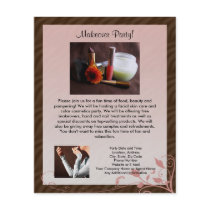 Small Pink Swirl Cosmetics Party Flyer