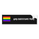 small rainbow flag, GAY CHRISTIANS PRAY bumper stickers