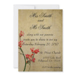 Small Red Blossom Wedding Invitation