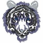Small White Tiger Head embroidered shirts