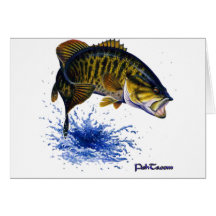 Smallmouth Bass leaping Card