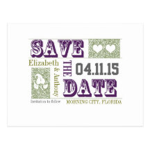 smart and chic save the date wedding postcards