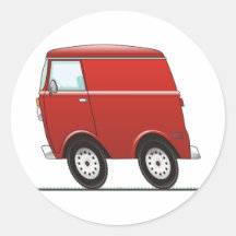 Smart Van Red Round Sticker