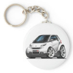 Smart White Car keychains