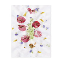 Smashed flowers craft, bougie red and green