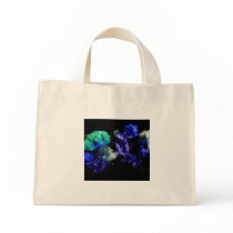 Smashed Flowers Design, Black back glowing Canvas Bags