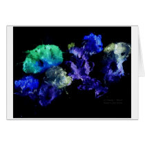 Smashed Flowers Design, Black back glowing Greeting Card