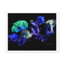 Smashed Flowers Design, Black back glowing Postcards