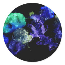 Smashed Flowers Design, Black back glowing Sticker