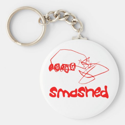 Smashed Key Ring - Red Crashed Car Key Chains