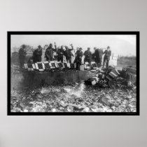 Smashing Beer Bottles Prohibition 1923 Poster
