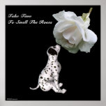 Smell Roses Puppy Rose Affirmation Poster Print