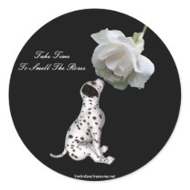 Smell Roses Puppy Rose Inspirational Sticker