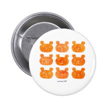 smile bear orange 缶バッジ