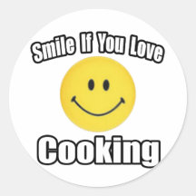 Smile If You Love Cooking Round Stickers