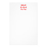 SMILE! It's Good For You. Red. Stationery