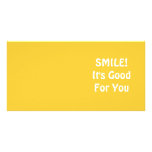 SMILE! It's Good For You. Yellow. Personalized Photo Card