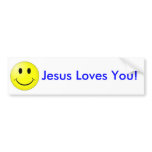 Smile Jesus Loves You Bumper Sticker bumper stickers