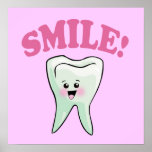 Smile Kawaii Tooth Art Print
