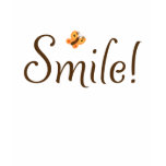 Smile! ladies t-shirt with orange butterfly