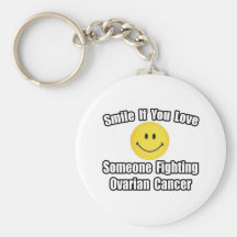 Smile...Love Someone Fighting Ovarian Cancer Key Chain