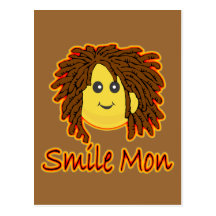 Smile Mon Fire Rasta Smiley Face Post Card