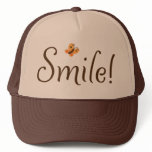 Smile! motivational hat with butterfly
