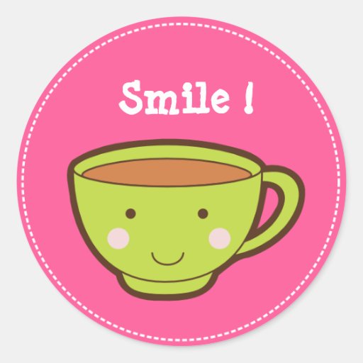 Smile ! Tea Cup Stickers Zazzle