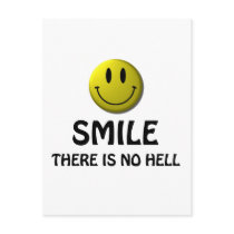 Smile, there is no hell. postcards