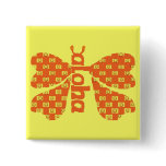 Smiley Aloha Butterfly button
