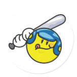 Smiley Baseball Stickers