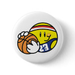 Smiley Basketball buttons