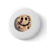 Smiley Chocolate Chip Cookie Pinback Buttons