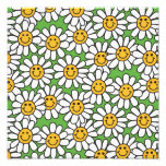 Smiley Daisy Flowers Pattern Photograph