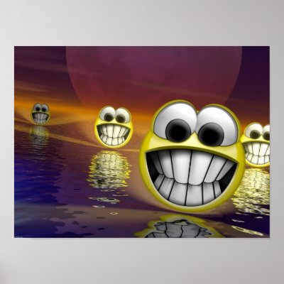 smiley face 3d poster