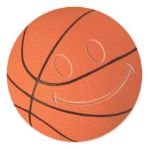 SMILEY FACE BASKETBALL STICKER
