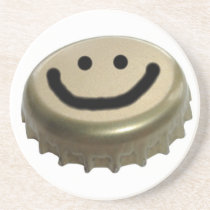 Smiley Face Beer Bottle Cap Beverage Coaster